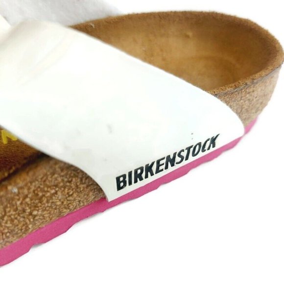 Birkenstock Gizeh Thong Sandals White Patent Sole Pink EU 35 Womens Size 4-4.5 - Picture 3 of 11